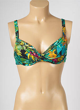 Haut de maillot de bain bretelles élastiquées vert LIVIA femme