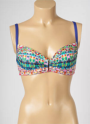 Haut de maillot de bain bretelles élastiquées ajustables bleu LIVIA femme