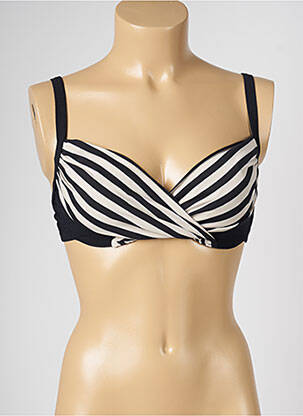 Haut de maillot de bain bretelles élastiquées ajustables noir LIVIA femme