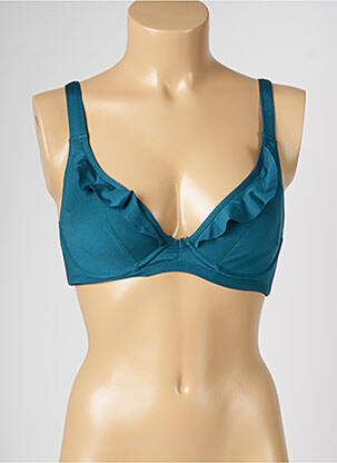 Haut de maillot de bain bretelles élastiquées ajustables bleu LIVIA femme