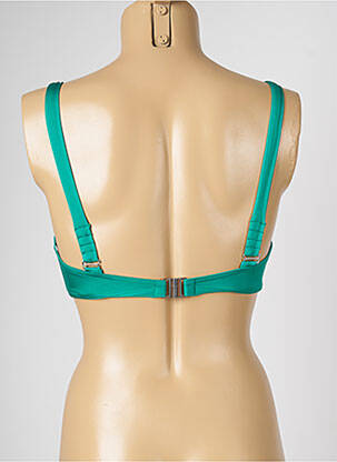 Haut de maillot de bain bretelles élastiquées ajustables vert LIVIA femme