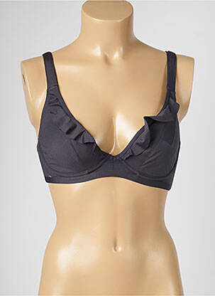 Haut de maillot de bain bretelles élastiquées ajustables gris LIVIA femme
