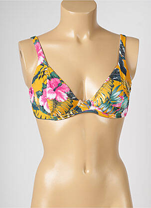 Haut de maillot de bain stretch jaune LIVIA femme