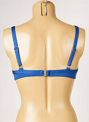 Haut de maillot de bain stretch haut soutien-gorge emboitant bleu LIVIA femme