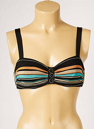 Haut de maillot de bain bretelles élastiquées ajustables haut soutien-gorge balconnet noir LIVIA femme