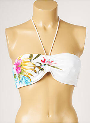 Haut de maillot de bain stretch haut bandeau blanc LIVIA femme