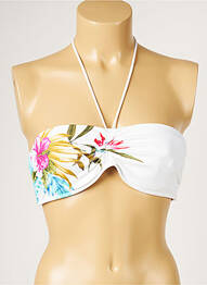 Haut de maillot de bain stretch haut bandeau blanc LIVIA femme