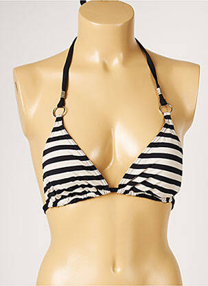 Haut de maillot de bain fermeture liens à nouer haut soutien-gorge moulé noir LIVIA femme