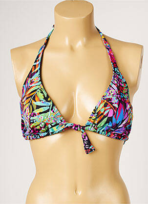 Haut de maillot de bain fermeture liens à nouer haut soutien-gorge moulé violet LIVIA femme