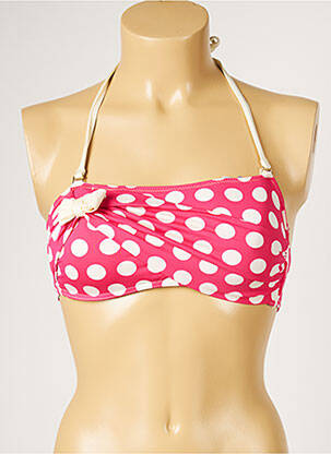Haut de maillot de bain fermeture liens à nouer haut soutien-gorge moulé rose LIVIA femme