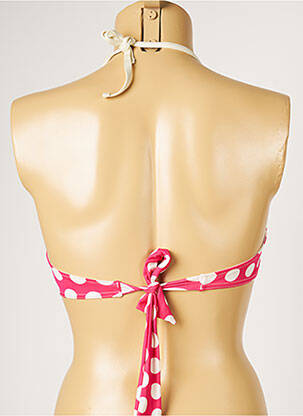 Haut de maillot de bain fermeture liens à nouer haut soutien-gorge moulé rose LIVIA femme