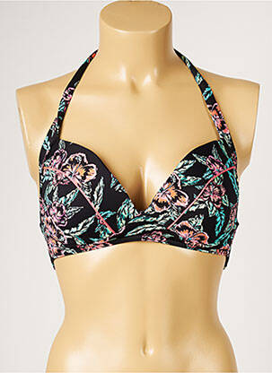Haut de maillot de bain fermeture liens à nouer haut soutien-gorge moulé noir LIVIA femme