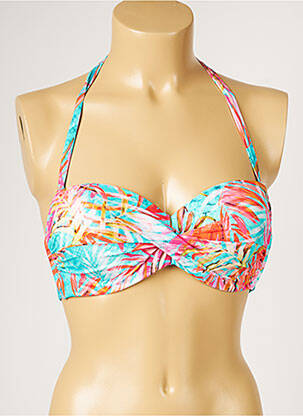 Haut de maillot de bain stretch haut bandeau bleu LIVIA femme