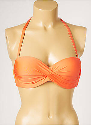 Haut de maillot de bain stretch haut bandeau orange LIVIA femme
