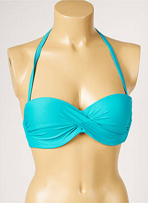 Haut de maillot de bain stretch haut bandeau bleu LIVIA femme