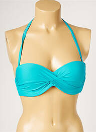Haut de maillot de bain stretch haut bandeau bleu LIVIA femme