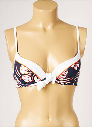 Haut de maillot de bain stretch haut soutien-gorge moulé bleu LIVIA femme