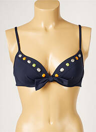 Haut de maillot de bain stretch haut soutien-gorge moulé bleu LIVIA femme