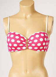 Haut de maillot de bain stretch haut soutien-gorge balconnet rose LIVIA femme