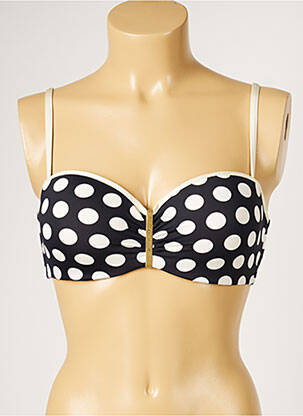 Haut de maillot de bain stretch haut soutien-gorge balconnet bleu LIVIA femme