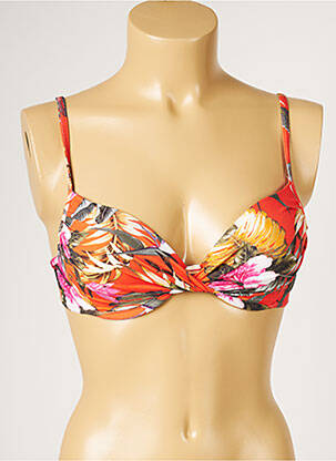 Haut de maillot de bain stretch haut soutien-gorge moulé orange LIVIA femme