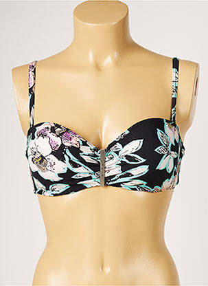 Haut de maillot de bain stretch haut soutien-gorge balconnet noir LIVIA femme