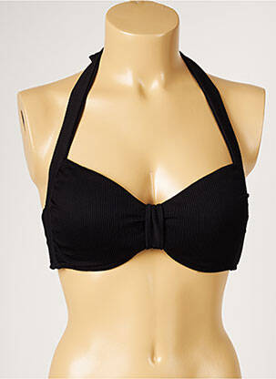 Haut de maillot de bain stretch haut soutien-gorge moulé noir LIVIA femme