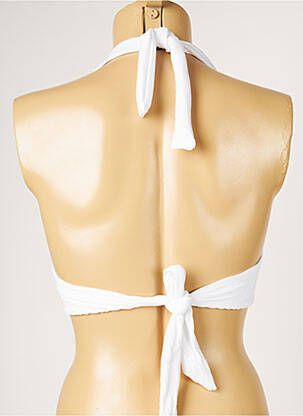 Haut de maillot de bain stretch haut soutien-gorge moulé blanc LIVIA femme