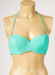 Haut de maillot de bain stretch haut soutien-gorge balconnet vert LIVIA femme