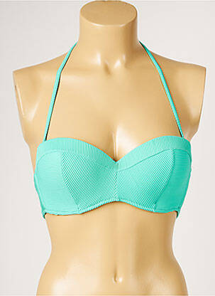 Haut de maillot de bain stretch haut soutien-gorge balconnet vert LIVIA femme