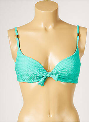 Haut de maillot de bain stretch haut soutien-gorge moulé vert LIVIA femme