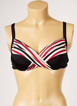 Haut de maillot de bain stretch haut soutien-gorge emboitant noir LIVIA femme