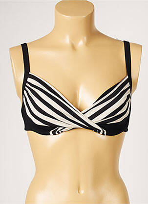 Haut de maillot de bain stretch haut soutien-gorge emboitant noir LIVIA femme