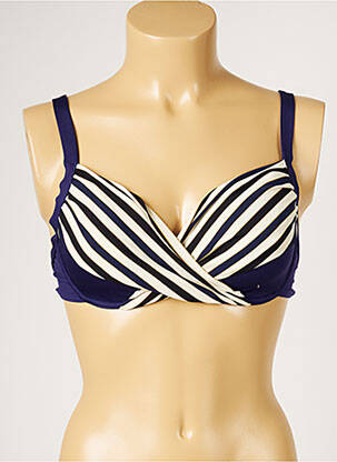 Haut de maillot de bain stretch haut soutien-gorge emboitant bleu LIVIA femme