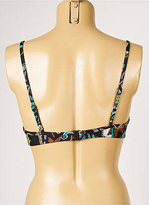 Haut de maillot de bain stretch haut soutien-gorge moulé noir LIVIA femme