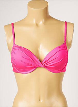 Haut de maillot de bain stretch haut soutien-gorge moulé rose LIVIA femme