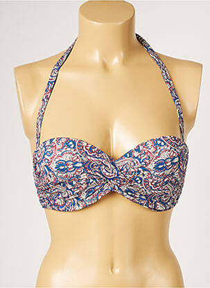 Haut de maillot de bain stretch haut bandeau bleu LIVIA femme