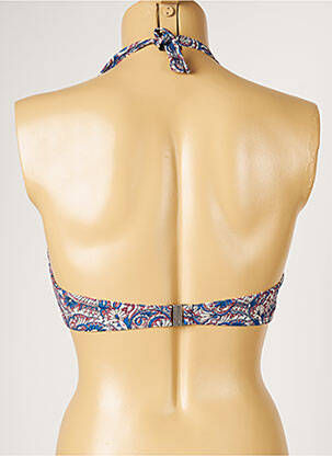 Haut de maillot de bain stretch haut bandeau bleu LIVIA femme