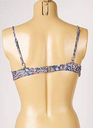 Haut de maillot de bain stretch haut soutien-gorge moulé bleu LIVIA femme