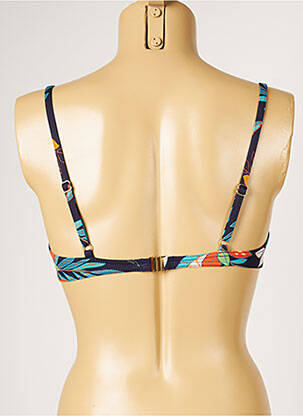 Haut de maillot de bain stretch haut soutien-gorge moulé bleu LIVIA femme