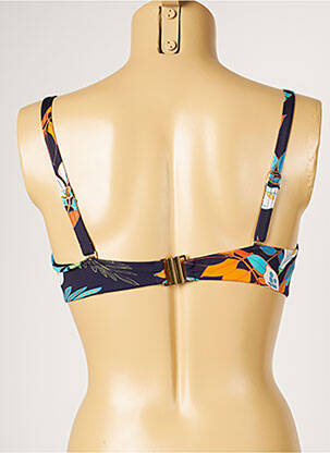 Haut de maillot de bain stretch haut soutien-gorge balconnet bleu LIVIA femme