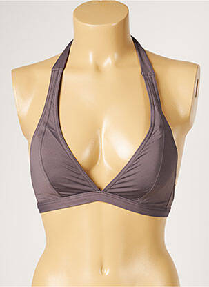Haut de maillot de bain stretch haut soutien-gorge moulé gris LIVIA femme