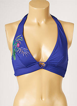 Haut de maillot de bain stretch haut triangles bleu LIVIA femme