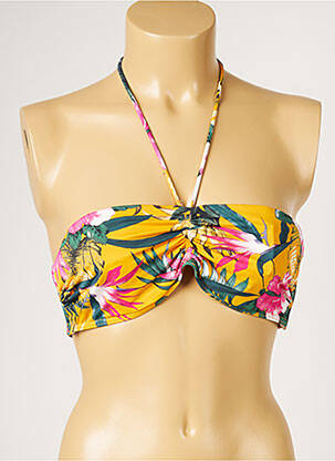Haut de maillot de bain stretch jaune LIVIA femme