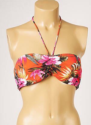 Haut de maillot de bain stretch orange LIVIA femme