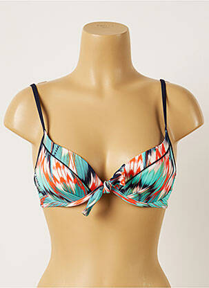 Haut de maillot de bain stretch haut soutien-gorge emboitant bleu LIVIA femme