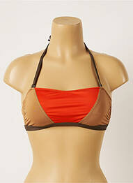 Haut de maillot de bain stretch haut soutien-gorge balconnet marron LIVIA femme