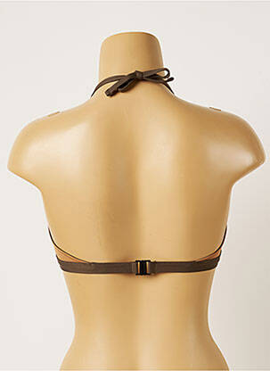 Haut de maillot de bain stretch haut soutien-gorge balconnet marron LIVIA femme