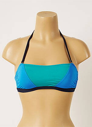 Haut de maillot de bain stretch haut soutien-gorge balconnet bleu LIVIA femme