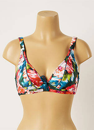 Haut de maillot de bain stretch haut soutien-gorge emboitant bleu LIVIA femme